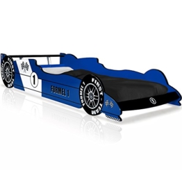 Blaues Formel 1 Rennwagenbett in Holz