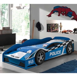 blaues Rennwagenbett im Polizei design von Pharao24